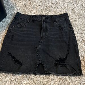 Wild Fable Black Distressed Mini Skirt